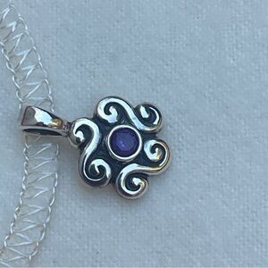 James Avery Silver and Purple Swirl Pendant